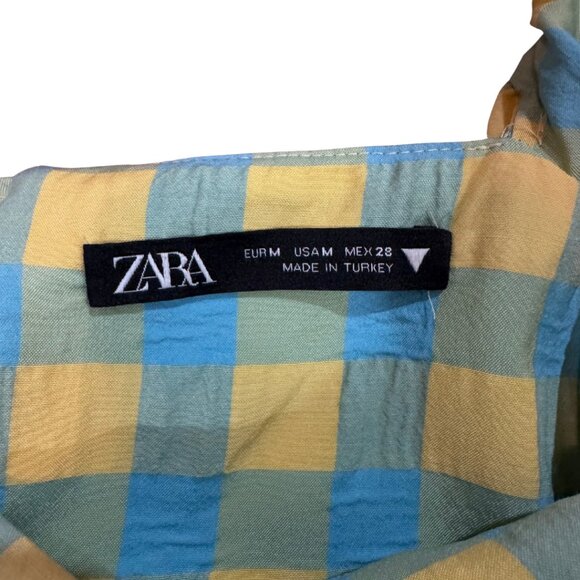 Zara Puff Sleeve Gingham Tiered Dress - Picture 3 of 3